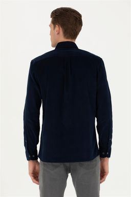 Мужская темно-синяя рубашка с длинным рукавом - U.s. polo assn фото 5