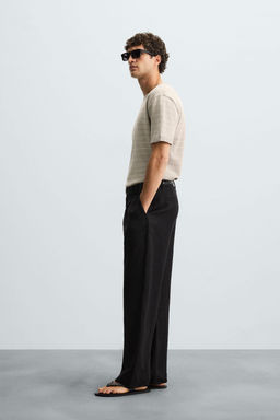 STRIPED KNITTED COTTON-LINEN T-SHIRT - Zara фото 11
