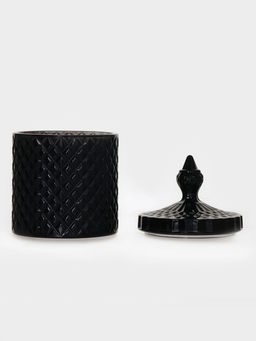 Конфетница Доляна «Малифисента», 550 мл, 10.5×10.5×18 см, стекло, чёрная