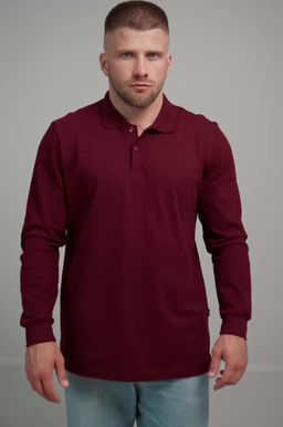 Мужской базовый лонгслив-поло Happyfox