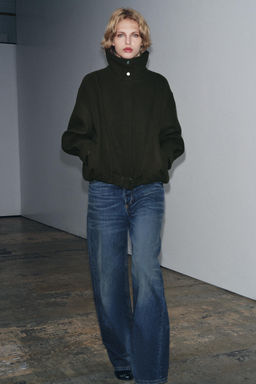 MINIMAL WOOL BOMBER JACKET ZW COLLECTION