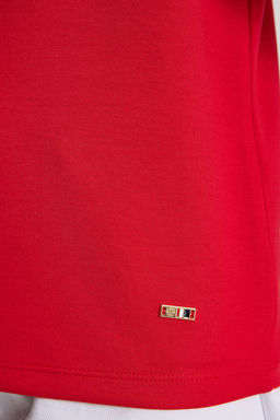 Kad_n K_rm_z_ Bisiklet Yaka Basic Ti__rt - U.s. polo assn фото 6
