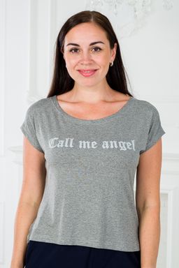 Футболка женская из вискозы Лирика серый меланж Call me angel - Амадэль фото 4