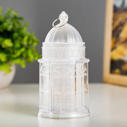 Фигурка светящаяся RISALUX «Зимняя башня», LED-ночник, от батареек 3×LR1130, 6.5×6.5×13 см