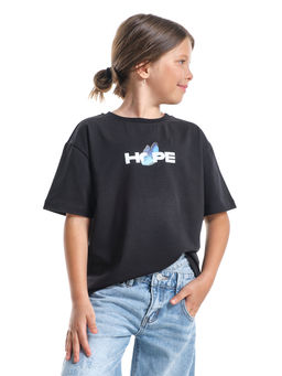 Футболка с принтом для девочки 22-9009 черный - Mini maxi фото 3