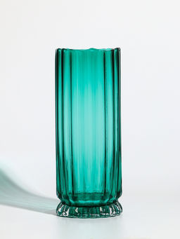 Ваза «Верена», 25.5×10 см, стекло, зелёная