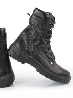 05-9011 BLACK Ботинки зимние мужские (натуральная кожа, искусственный мех)