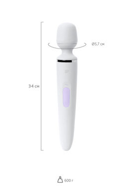Нереалистичный вибратор Satisfyer Woman Wand, ABS пластик, белый, 34 см.  фото 6