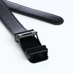 Ремень мужской, 120×3.5 см, пряжка автомат, кожа под флотер, чёрный