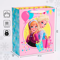 Пакет подарочный, 23×27×11.5 см, упаковка, Холодное сердце