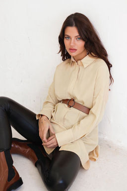 Базовая удлинённая рубашка свободного силуэта - Martichelli фото 74