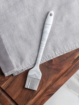 Кисточка силиконовая 21x3,5 белый нержавеющая сталь, ABS пластик Кисточка силиконовая 21x3,5 белый нержавеющая сталь, ABS пластик