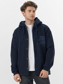 Толстовка мужская синяя из футера с начесом - Mark formelle фото 7