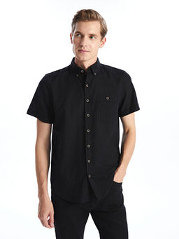 Regular Fit Keten Kar???ml? Erkek G?mlek