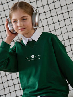 Свитшот облегченный Не школа с вышивкой 7+