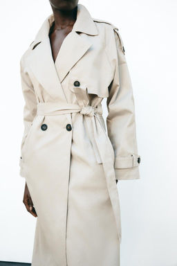 LONG DOUBLE-BREASTED TRENCH COAT WITH BELT - Zara фото 5