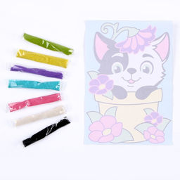 Фреска. Картина из песка «Весёлый котёнок»