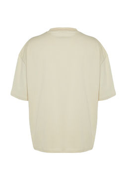 Tas Oversize/Genis Kesim Bisiklet Yaka K?sa Kol Dinozor Islemeli T-Shirt TMNSS23TS00243