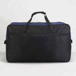 Сумка дорожная на молнии, наружный карман, чёрная, синяя