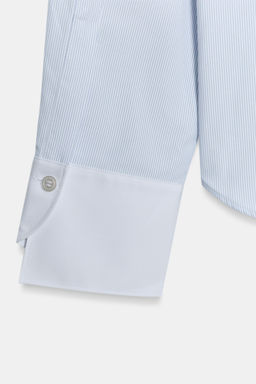 CAMISA ALAMARES CONTRASTE ZW COLLECTION / Blanco / Marino - Zara фото 8