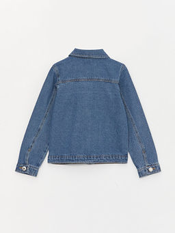 G?mlek Yaka K?z ?ocuk Jean Ceket