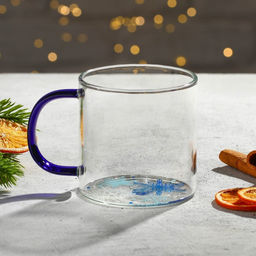 Кружка новогодняя стеклянная «Снежинки», 350 мл