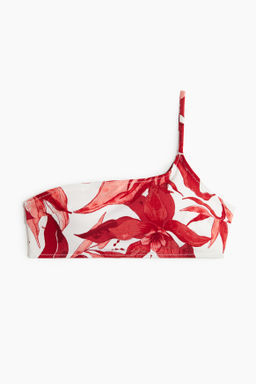 Top de bikini de un hombro con relleno