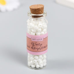 Цена за 3 шт. Бисер 6/0 в бутылочке Облако 20 гр керамический блеск 6х2х2 см