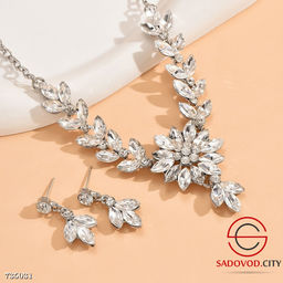 Комплект ожерелье и сережки с цветком и кристаллами - Bruno фото 4