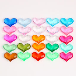 Сердечки пластиковые декоративные, набор 25 шт., размер 1 шт. — 3×3.5 см, МИКС