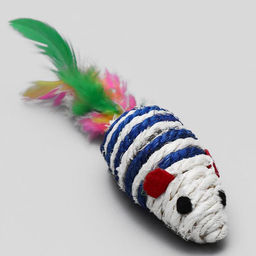 Набор игрушек для кошек: мышь, шарики, сизаль, пластик, цвет МИКС