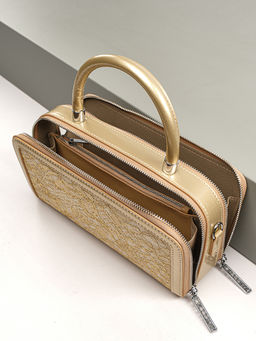 LACCOMA сумка F2069-2-золотистый натуральная кожа  фото 7