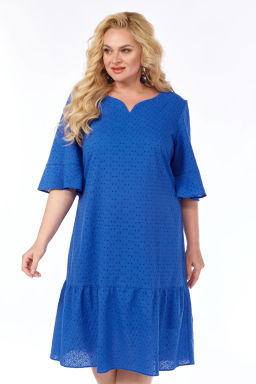 Платье хлопковое из шитья летнее синее - Almond фото 4