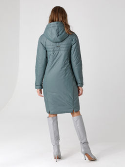 24318 Пальто дем. серо-зеленый - Dizzyway фото 3