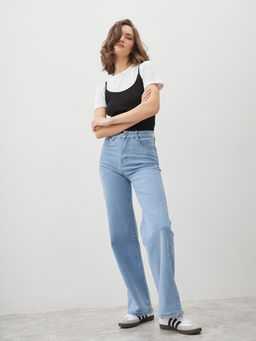 Женские джинсы широкие с высокой посадкой - Mossmore фото 9