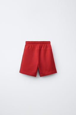BERMUDA FELPA LISA / Rojo