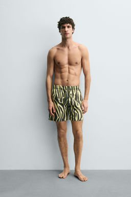 ANIMAL PRINT LONG SWIMMING TRUNKS - Zara фото 5