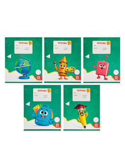 Цена за 250 шт. Тетрадь 12 листов в линейку Calligrata KIDS, блок офсет, 5 В МИКС