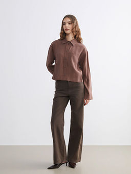 Oversize Modal Kar???ml? Kad?n G?mlek