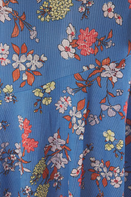 TRENDYOLMILLA Lacivert Desenli Ask?l? Vucuda Oturan Fitilli Esnek Orme Maxi Kalem Elbise TWOSS24EL00682 фото 14