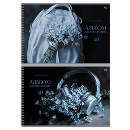 Альбом для рисования BG А4 40л. на спирали "Нежный букет" (АР4гр40 08645) обложка картон