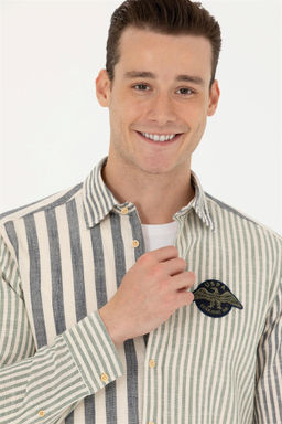 U. S. Polo Assn Мужская рубашка в полоску темно-синего цвета - U.s. polo assn фото 9