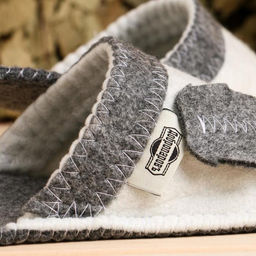 Тапочки для бани Листок белые, войлок - Добропаровъ фото 3