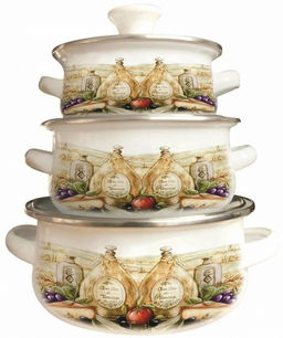 Набор посуды эмаль "Kelli" 6 пр , арт. KL-4452