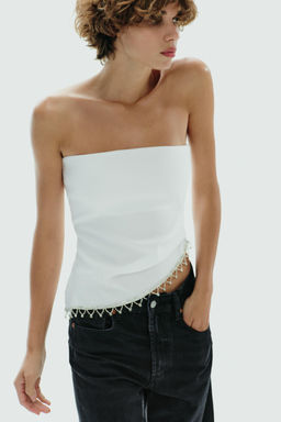 JEWEL STRAPLESS TOP - Zara фото 27