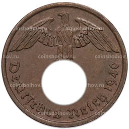 Монета 2 рейхспфеннига 1940 года A Германия