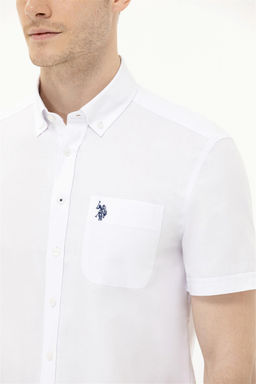 Мужская белая рубашка с коротким рукавом - U.s. polo assn фото 14