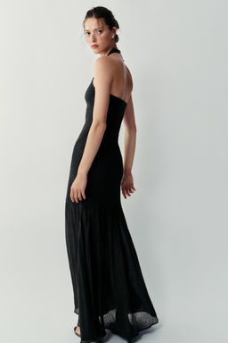 VESTIDO HALTER PUNTO COMBINADO / Negro - Zara фото 4