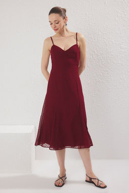 TRENDYOLMILLA Ekru Duz A Kesim Midi Dokuma Elbise TWOSS25EL00558 фото 6