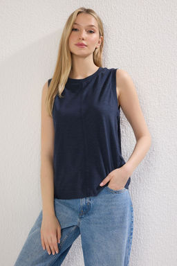 Lacivert More Sustainable Modal Icerikli KolsuzRegular/Normal Kesim Orme Atlet TWOSS25AL00029